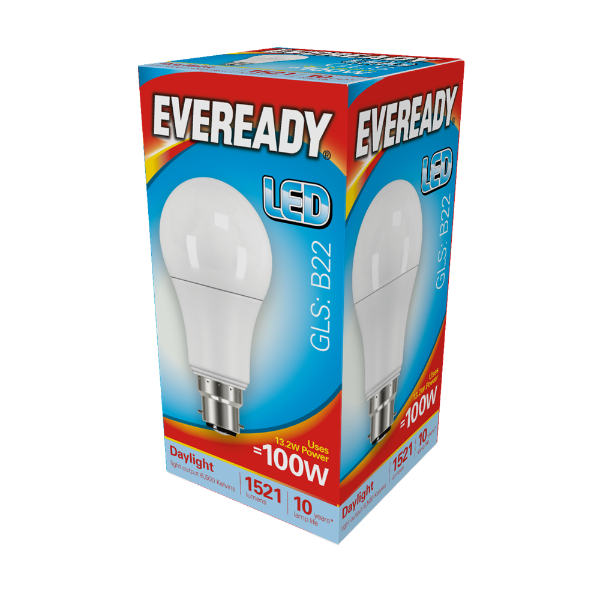 EVEREADY LED GLS 1521lm Daylight BC 10,000Hrs