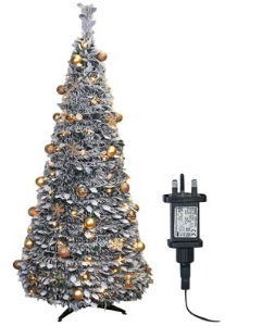 XMAS HAUS Pre-Lit LED Pop Up Gold Decor Xmas Tree 7ft