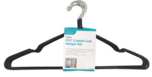 ASHLEY 10pc PVC Coated Coat Hanger Set