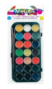 ARTY CRAFTY 21pc Watercolour Paint Set