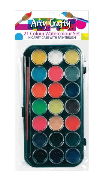 ARTY CRAFTY 21pc Watercolour Paint Set