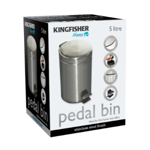 KINGFISHER 5L Stainless Steel Pedal Bin
