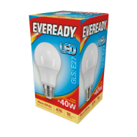 EVEREADY LED GLS 470lm Warm White ES 10,000Hrs