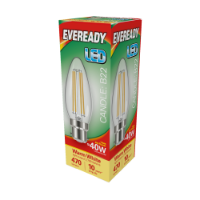 EVEREADY LED 470lm Clear Candle BC Filament