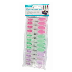 ASHLEY 12 Pack Soft Touch Clothes Pegs