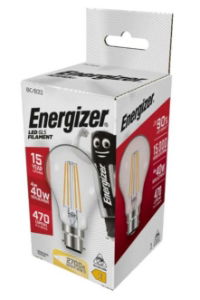 ENERGIZER FILAMENT LED GLS 470LM B22 WARM WHITE BOX