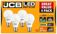 JCB 806lm 8.5w BC 3000K Warm 4 Pack