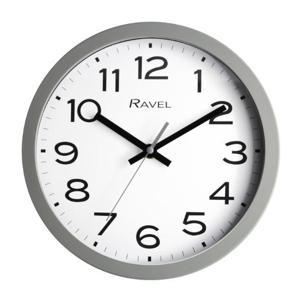 RAVEL 25cm Kitchen Wall Clock Grey