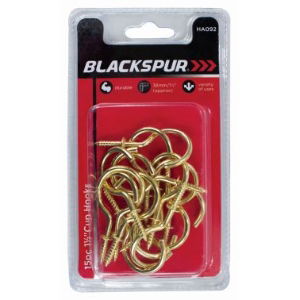 BLACKSPUR 15 Pack of 1 1/2" Cup Hooks