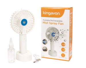 KINGAVON Portable Rechargeable Mist Spray Fan