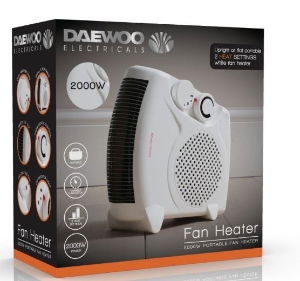 DAEWOO 2kW Flatbed / Upright Fan Heater