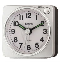 RAVEL Mini Travel Alarm Clock Silver 57x56x28mm