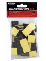 BLACKSPUR 40pc Black Self Adhesive Cable Mount Ties