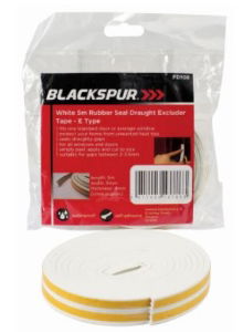 BLACKSPUR White 5m Rubber Seal Draught Exc Tape E Type