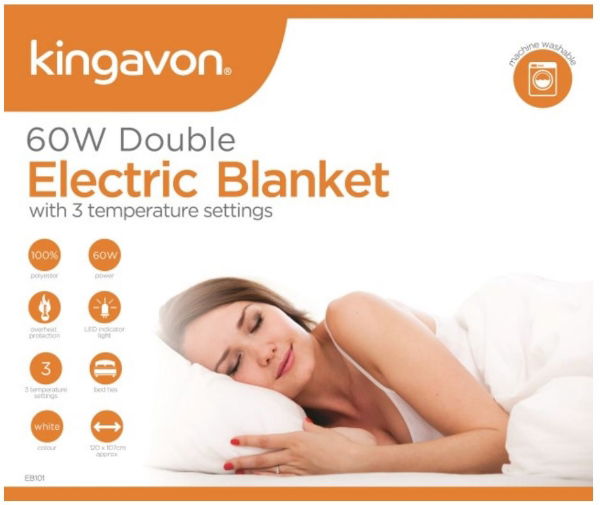 KINGAVON Double Electric Blanket 120 x 107cm