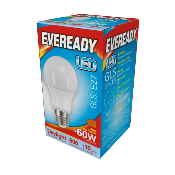 EVEREADY LED GLS 806lm Daylight E27 10,000Hrs